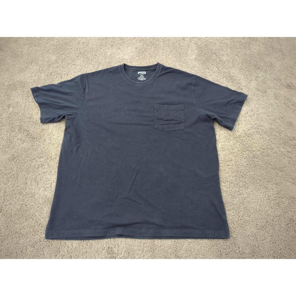 Duluth Trading T Shirt Mens 2XL Blue Short Sleeve Chest Pocket Longtail Casual
